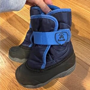 Kamik Navy and Black Kids Snow Boots